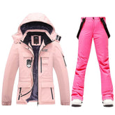 Ski Suits Women's Winter Fleece Ski Jackets and Strap Pants - Acapparelstore